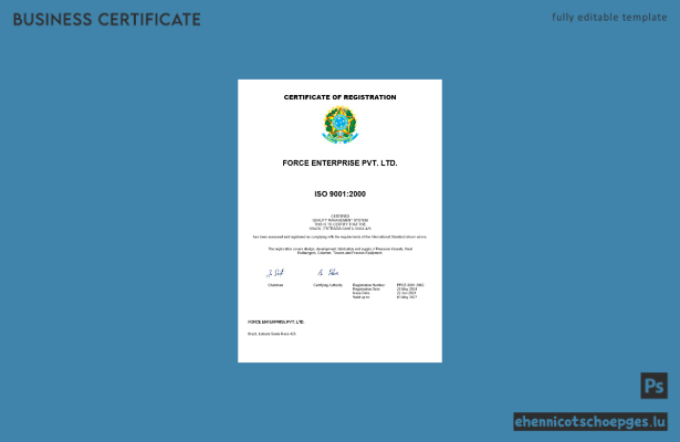 Brasilianische Registrierungsurkunde – Beispielansicht in Word und PDF